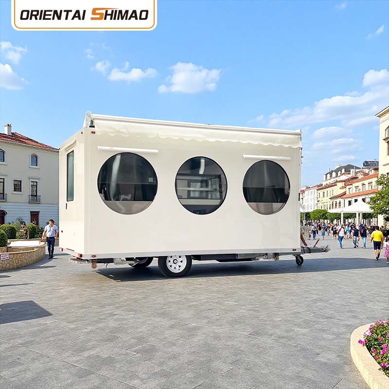 바퀴가 달린 정사각형 식품 카트